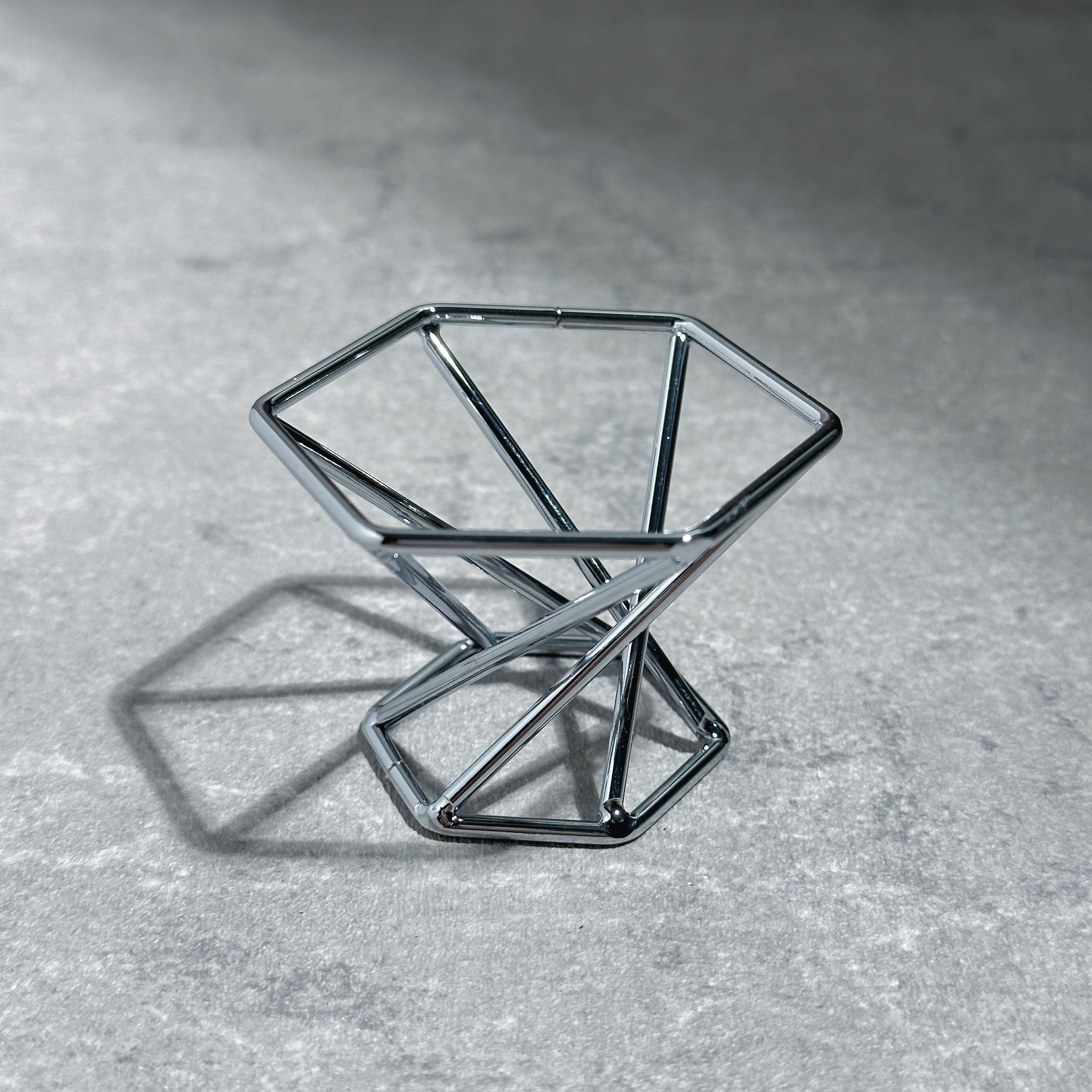 スフィア 台座 シルバー 六角形 | Kamoku［カモク］インテリア天然石