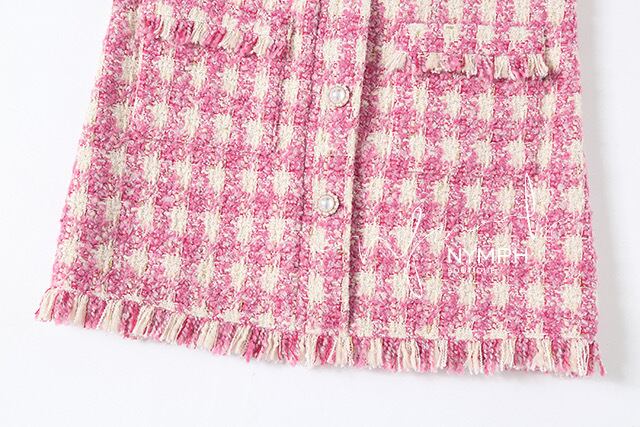 モスキーノ ピンクチェック ノースリーブワンピース モスキーノピンク