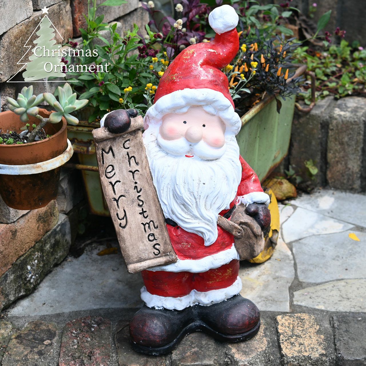 k165 クリスマス 存在感たっぷりのサンタクロースのオブジェ 大型 店舗什器