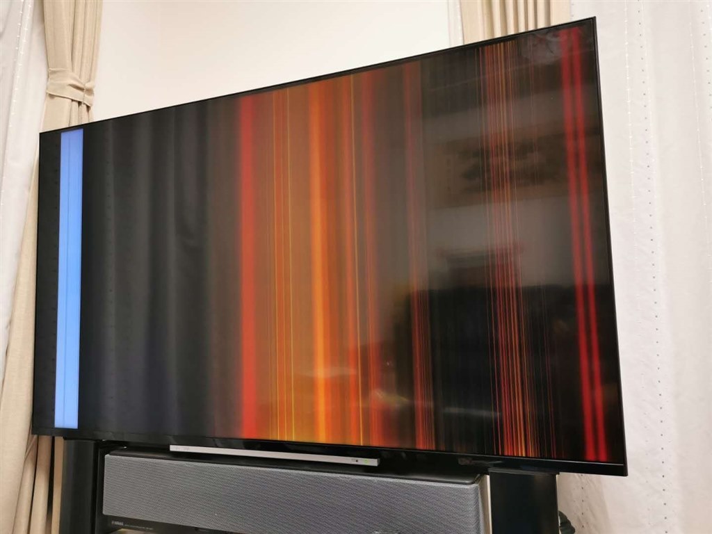 突然縦線縞模様が出って映像映らない、音声のみ正常』 東芝 REGZA