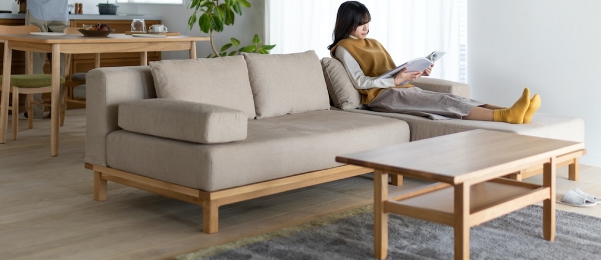 SIEVE】レクト ユニットソファ 3人掛け カウチソファ ブラウンフレーム