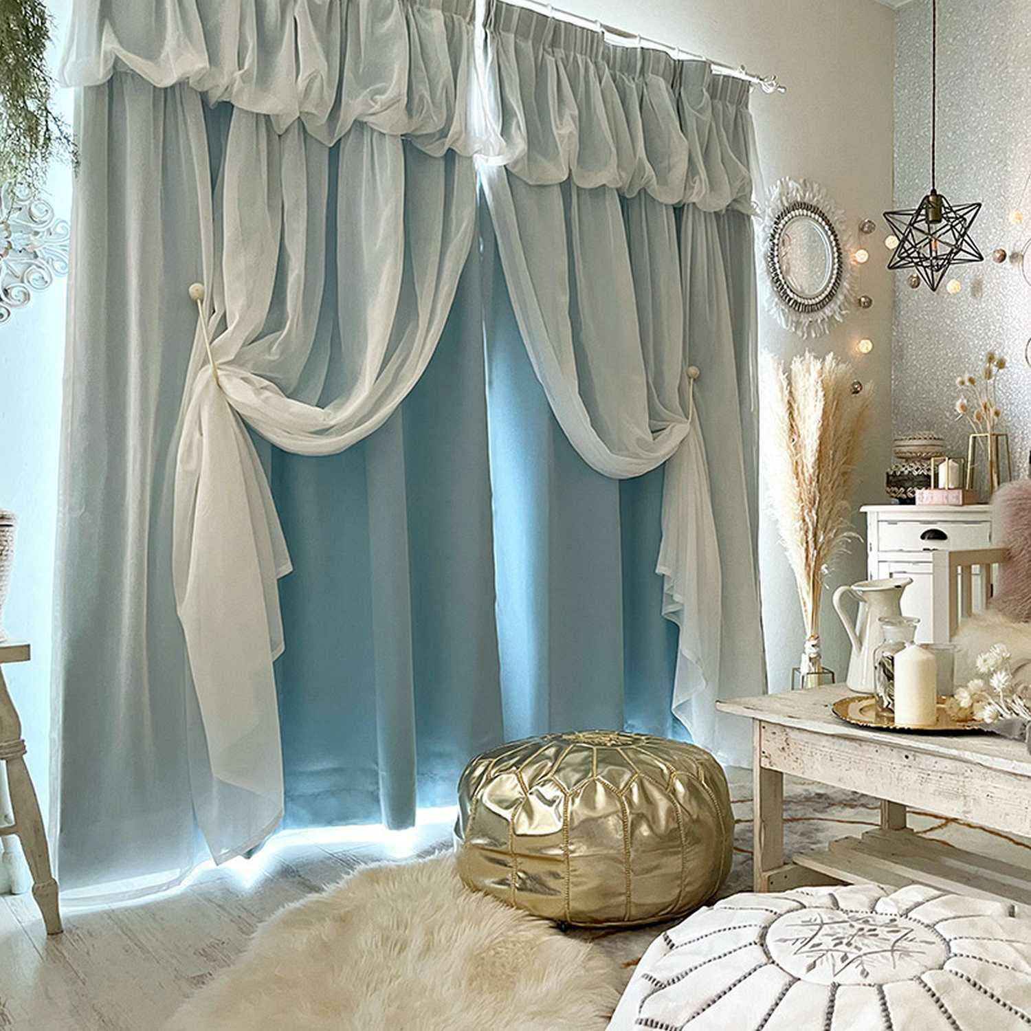 FLUPPY! フラッピー 】遮光1級厚地＋レースの一体型オリジナルカーテン