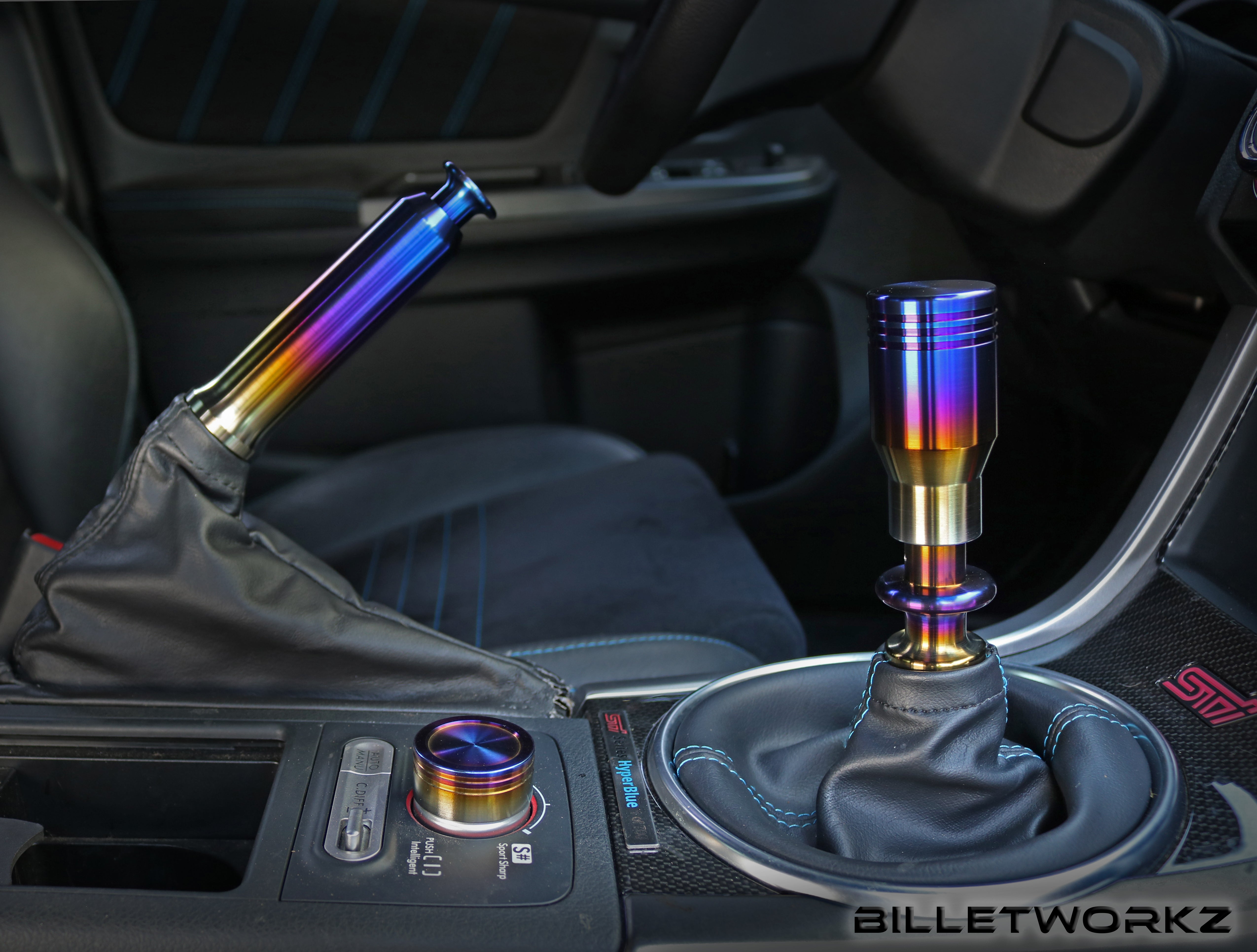 Billetworkz E-Brake Handle – Titanium Torched - Fits Subaru WRX