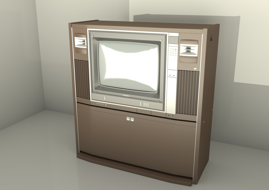 昭和レトロ】東芝20G602 ブラウン管テレビ【3Dデータ】 - teng-vr - BOOTH