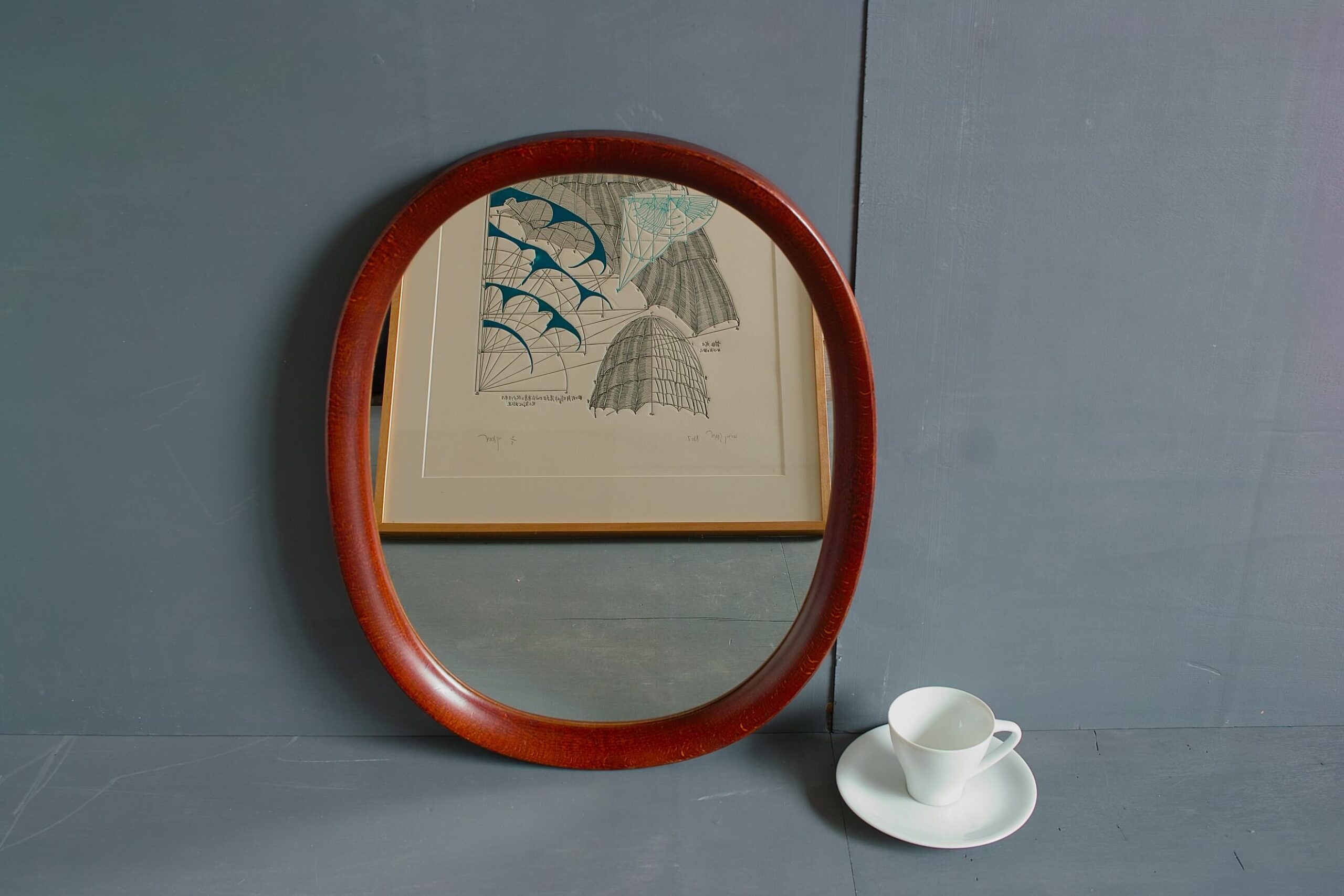 No.7573「曲木のオーバルウォールミラー：秋田木工/柳宗理デザイン