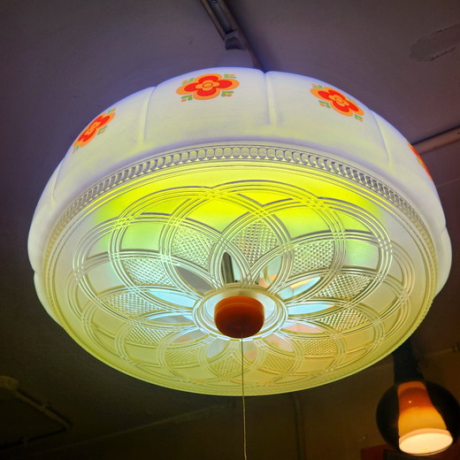 レトロポップな花柄のペンダントライト（天井照明） - [Sold Out]過去