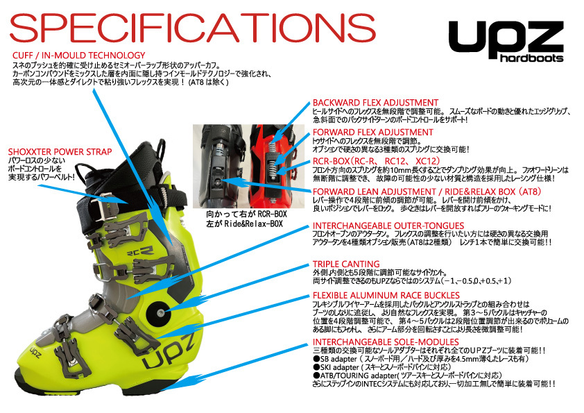 24-25ニューモデル UPZ(ユーピーゼット)スノーボードハードブーツ AT-8