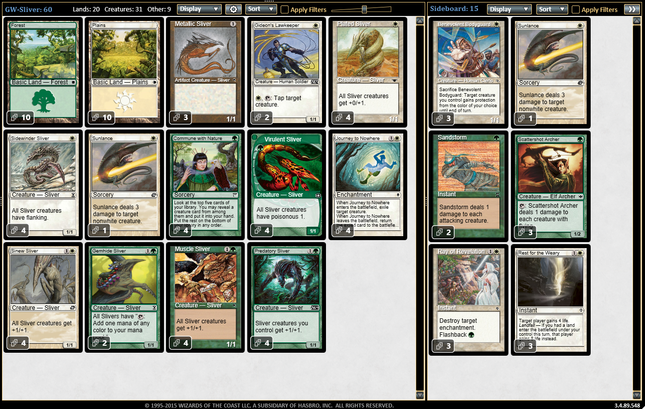 MTG_Pauper】緑白スリヴァー・デッキ紹介 | いつでもだいたいMTG-blog