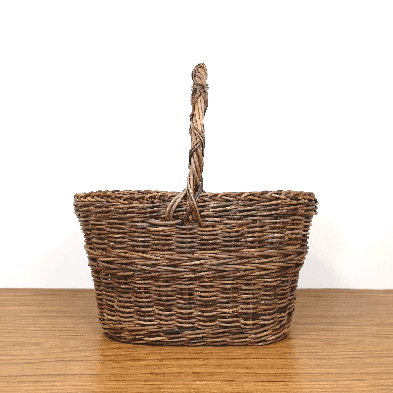 一点物｜あけびかご｜ミニバスケット｜買い物かご｜並編み｜鉢カバー