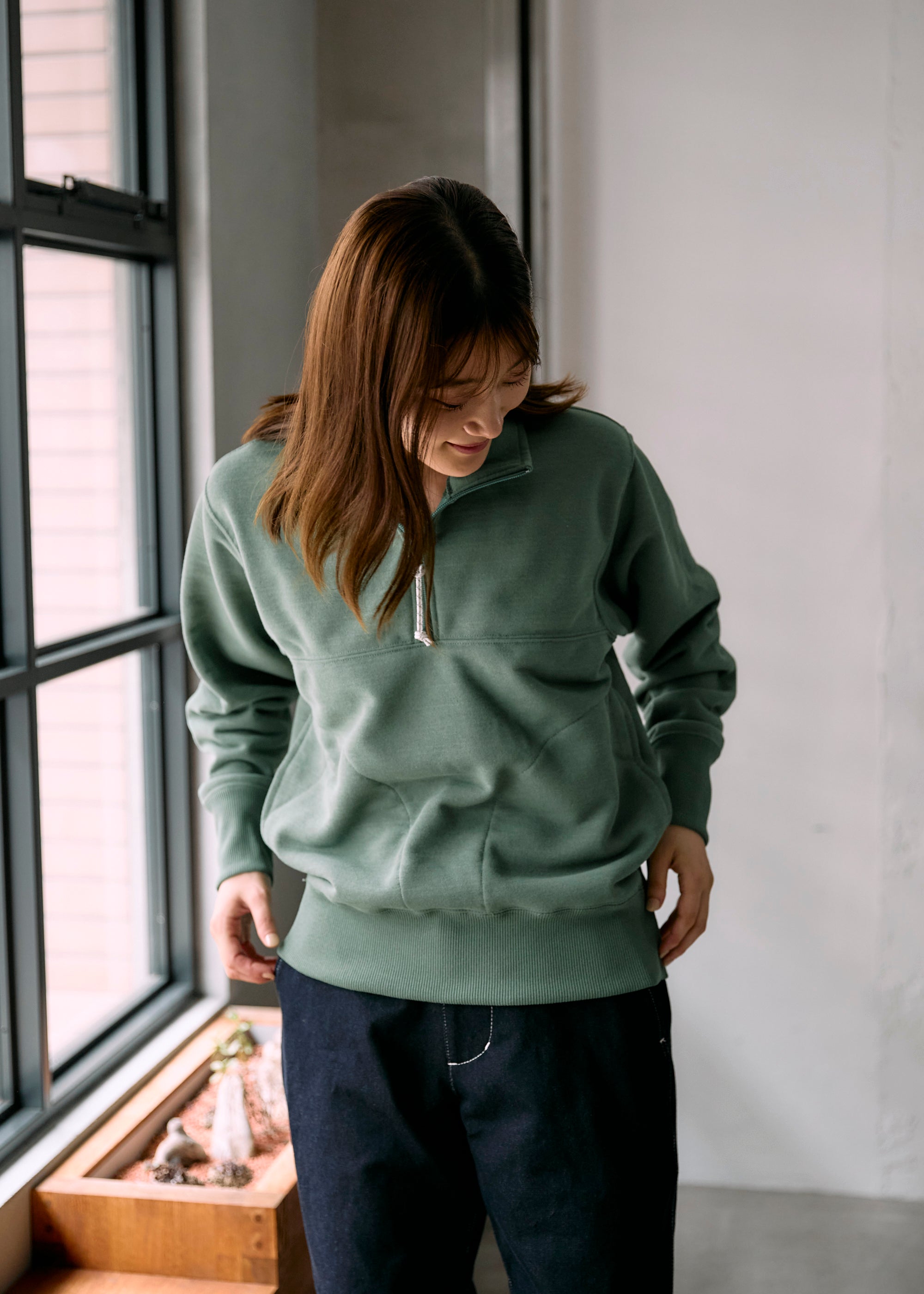 ドライコットニースウェットハーフジッププルオーバー | BRING