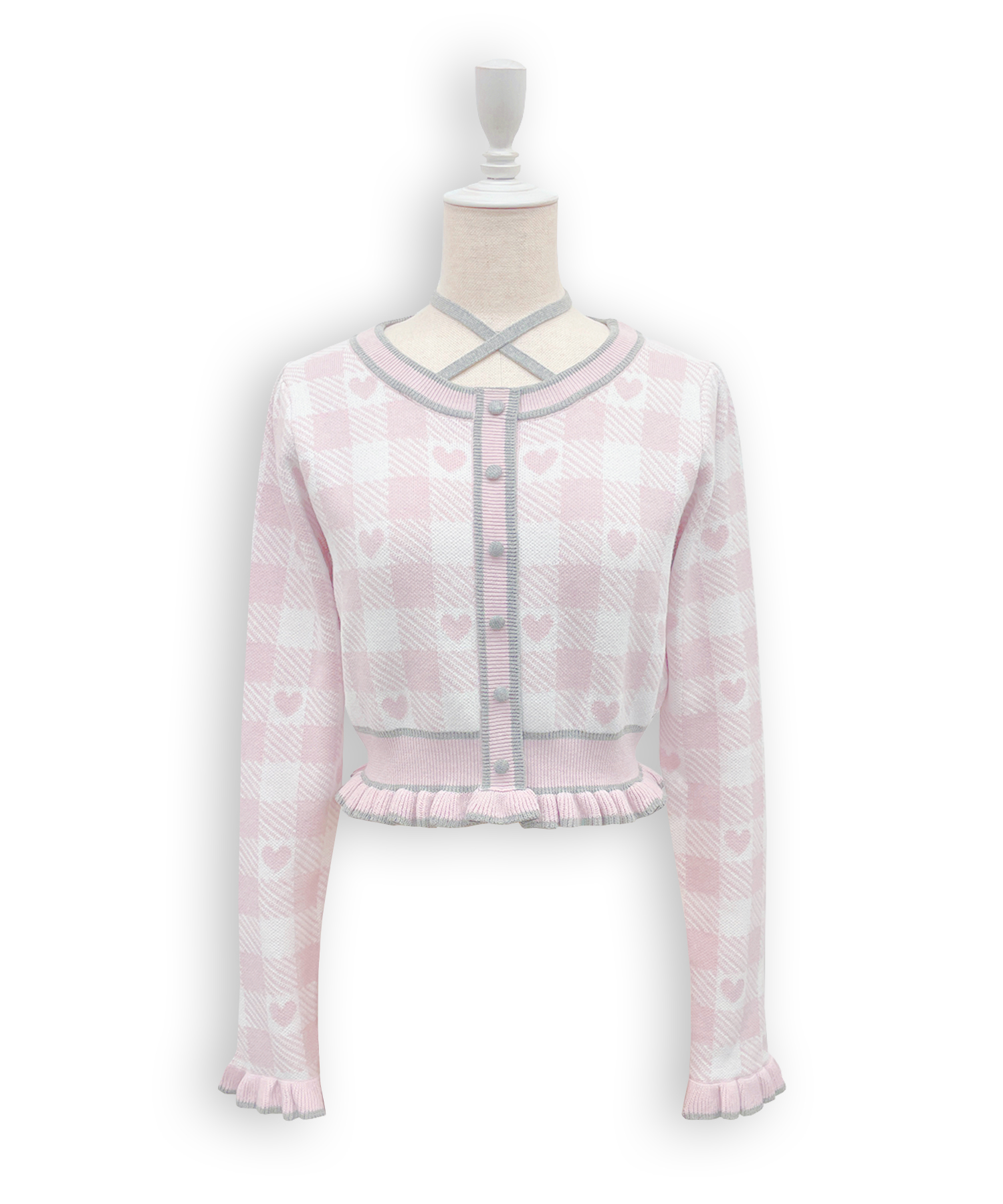 ハートギンガムチェックニットセットアップ – BUNNY APARTMENT