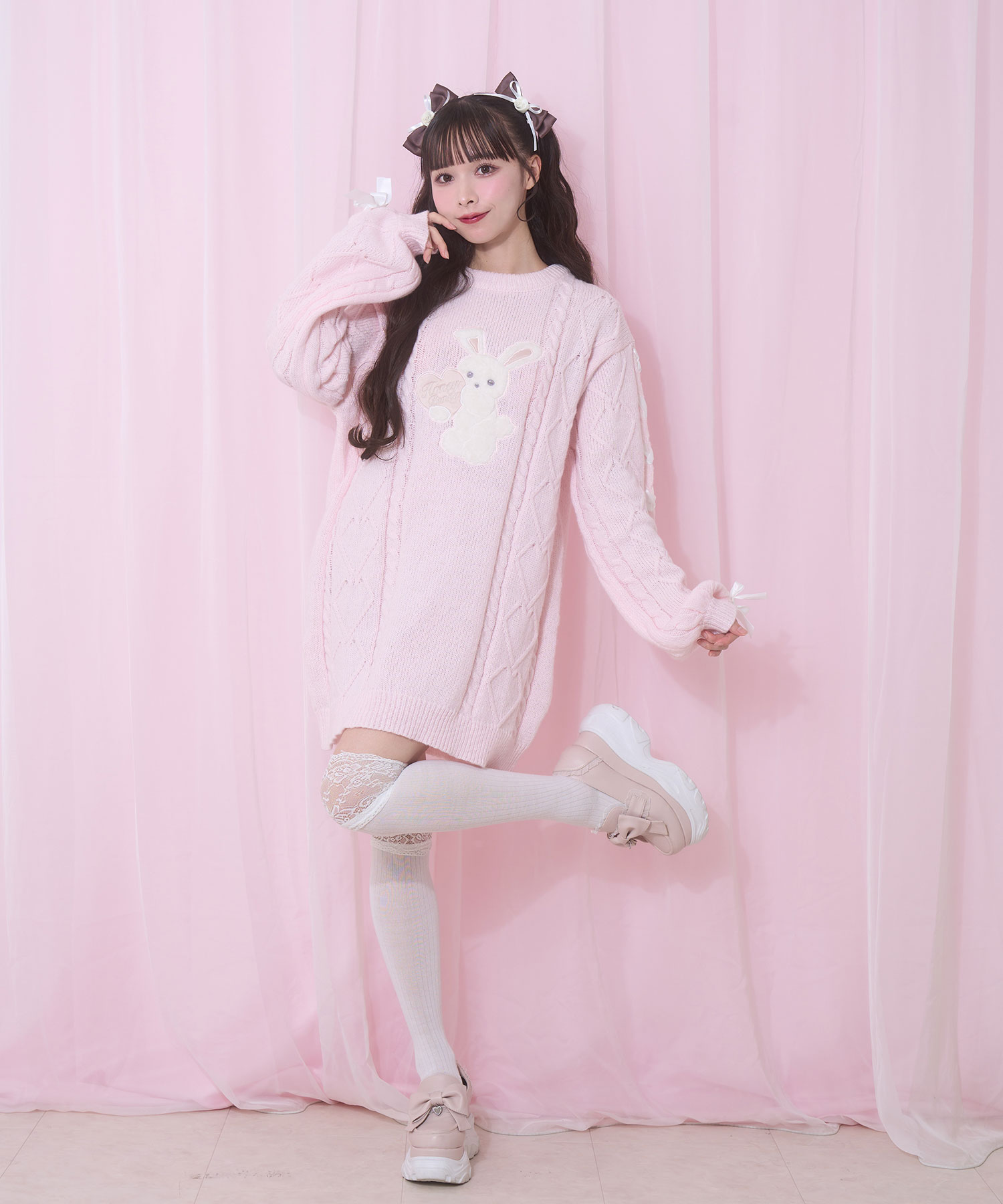 ハニーアップリケニットワンピース – BUNNY APARTMENT