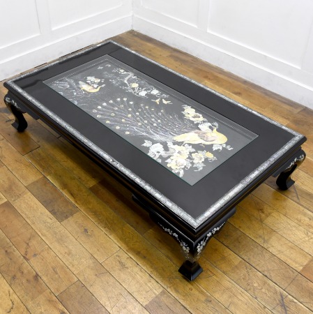 イズヤオンライン | 極上 螺鈿細工 黒塗 座卓