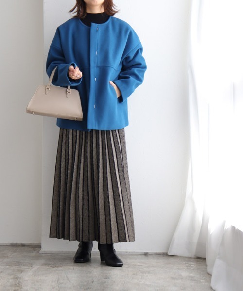 ヘリンボーンニットプリーツスカート（スカート）｜Pierrot（ピエロ