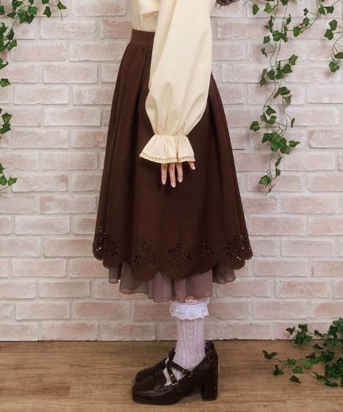 セール】スカラップ×カットワークスカート（スカート）｜axes femme