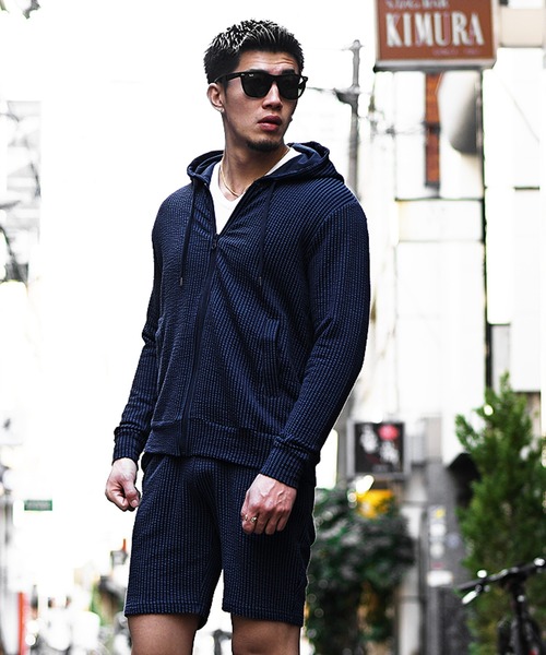 JOKER】シアサッカーZIPパーカー+ショーツ 上下セット 2点セット