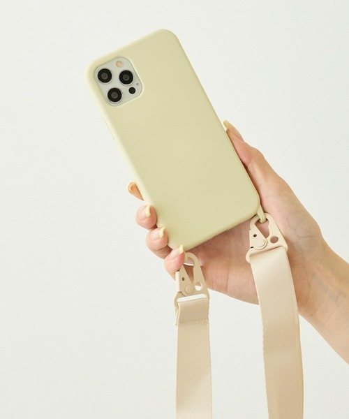 セール】カラビナストラップ付き / ショルダー スマホカバー iPhone