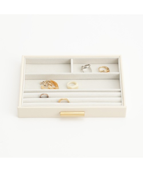 スタッキング ジュエリーボックス リング 小物入れ ホワイト（収納