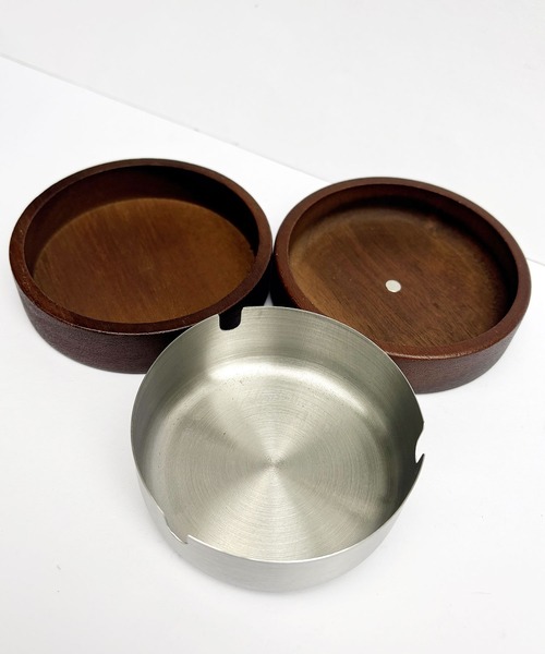 セール】ウッド調 レトロ アシュトレイ 【 灰皿 】（アッシュトレイ