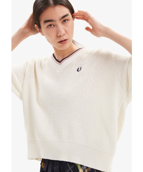 FRED PERRY（フレッドペリー）の「Short Sleeve V Neck Knit（ニット