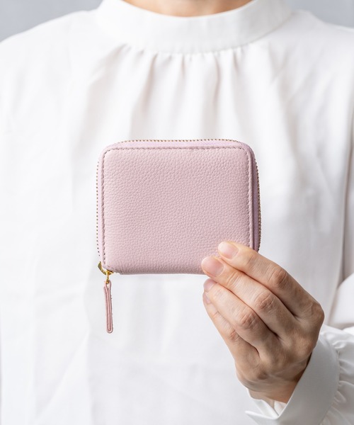 セール】牛革 シュリンクレザー YKKラウンドファスナー ボックス型小銭