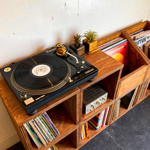 VINTAGEレコードボックス12インチ7インチ 選べる3タイプ キューブ