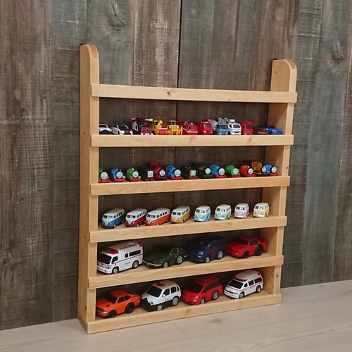 トミカ/ミニカー収納 6段シェルフ/前ストッパー付き 幅50cm×高さ60cm