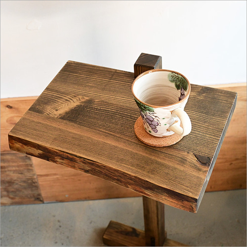 古材 サイドテーブル 木製 アンティーク おしゃれ コの字 アイアン