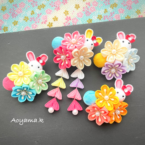 浴衣 髪飾り 子供 つまみ細工 キッズ 夏祭り 花火大会 七夕 和装 3歳 7