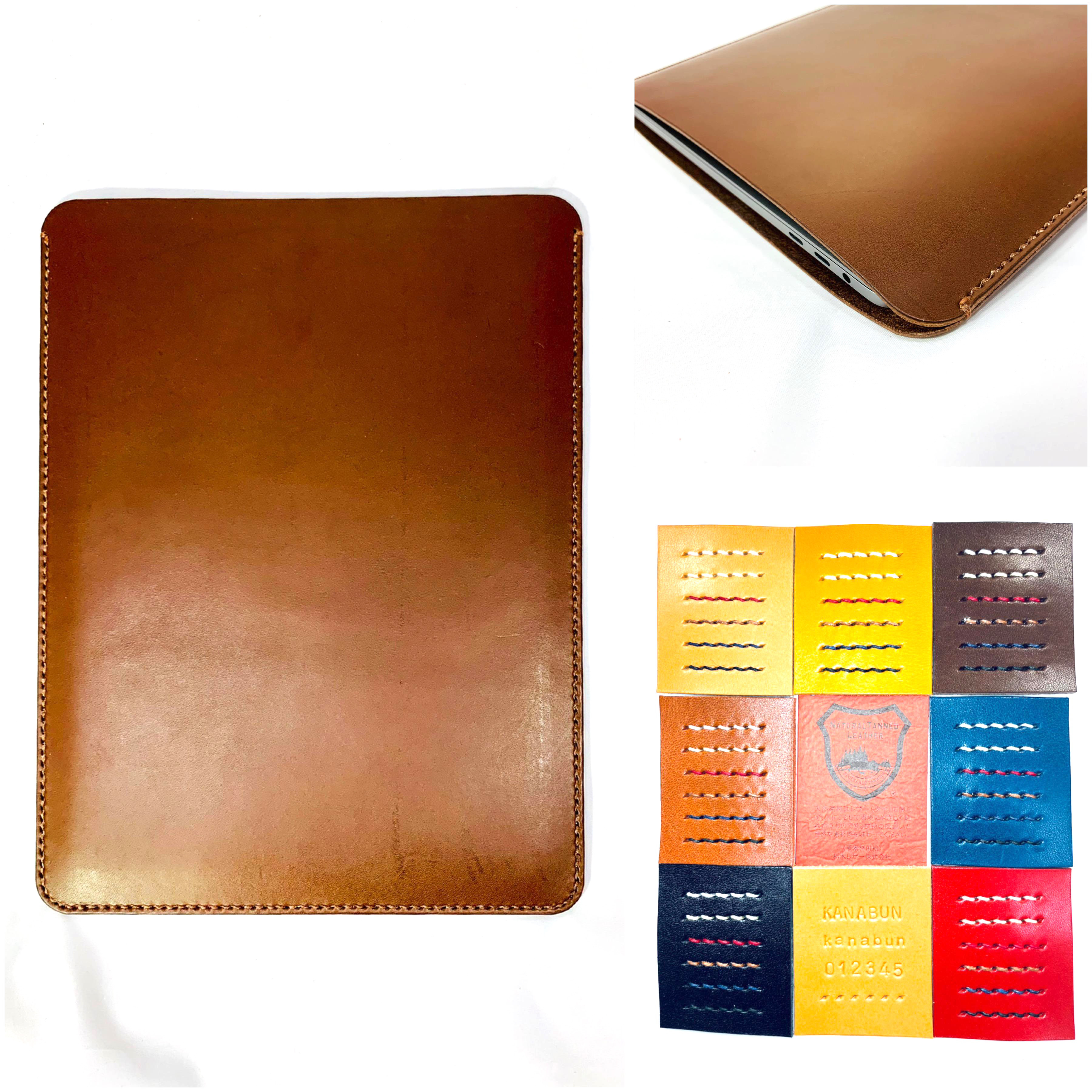 栃木レザーMacBook13〜16インチ用 縦型ケース② chocolate(新型Pro,Air