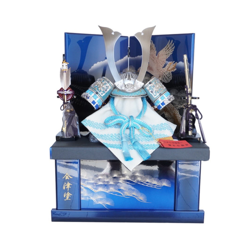 五月人形 伝統的武士衣装 収納箱付き 五月人形ケース飾り 6号若殿 – 寿