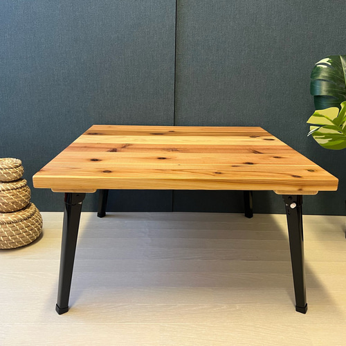 送料無料】 ローテーブル 正方形 60cm スギ 折りたたみ脚 ローテーブル