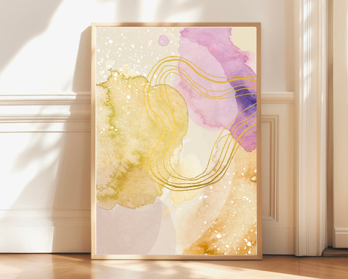 水彩風 モダン インテリア アート ポスター 【 melt 】 :/021/ 抽象画