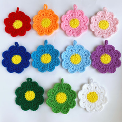 受注制作》【抗菌・防臭毛糸使用】アクリルエコたわし 花 よりどり
