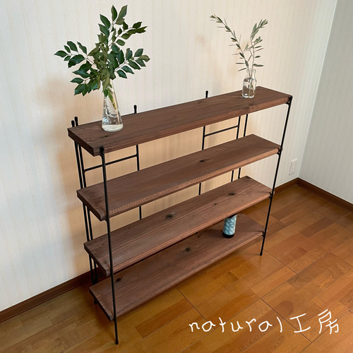 新商品‼️手作りアイアン家具 アイアンシェルフ折り畳みラック 西海岸