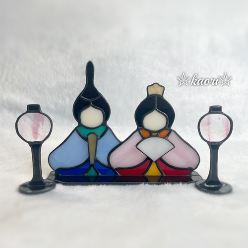 ステンドグラス お雛様 ぼんぼり付き その他インテリア雑貨 kaori 通販