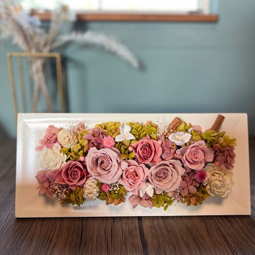 壁にも掛けれる♡くすみピンクのフレームアレンジ 横長30㎝ 『専用