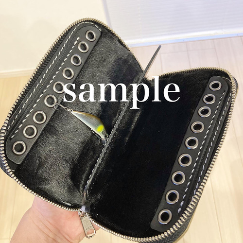 送料無料】☆受注生産☆ 渓流ルアーワレット 赤 本革 トラウト レザー