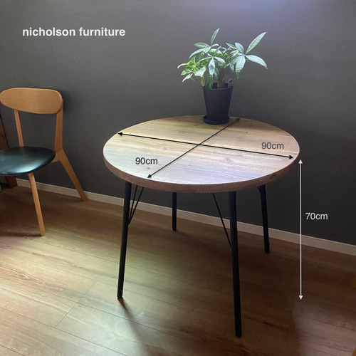 古材 足場板シリーズ 丸型ダイニングテーブル ラウンドテーブル 陳列台