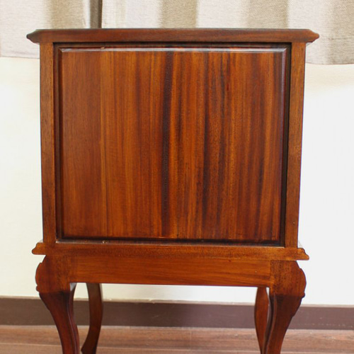 マホガニー チェスト 2段 無垢 木製 猫脚 キャビネット 電話台 花台