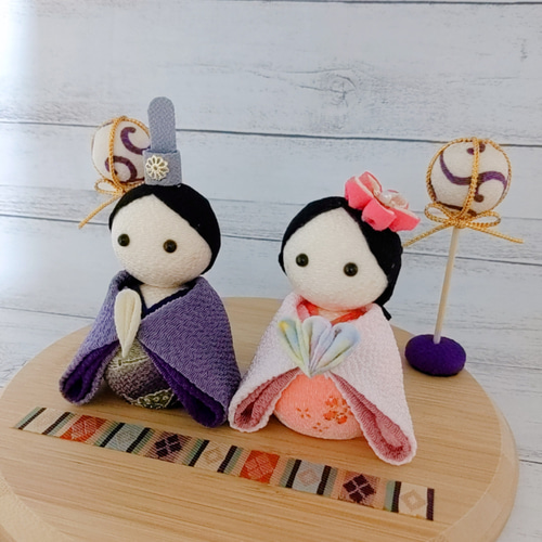 すっきりシックな大人カラーのおひな様 ひな人形 ひな祭り つまみ細工