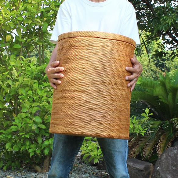 アタ アタバスケット 天然 ナチュラル かご ランドリーバスケット 大型
