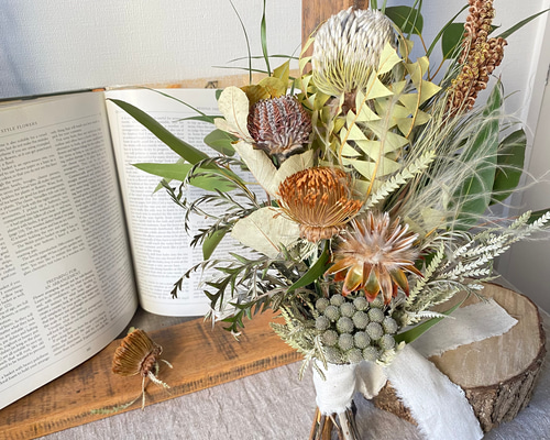 ネイティブフラワー スワッグ ❁⃘*.゜ プロテア アンティーク ドライ