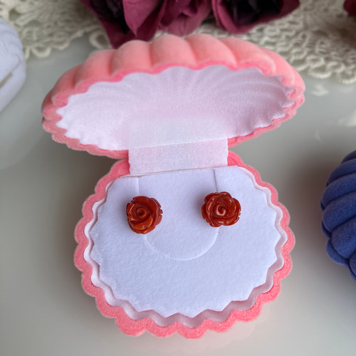 ☆貝のアクセサリー ケース☆ギフト用ボックスケース☆ホワイト