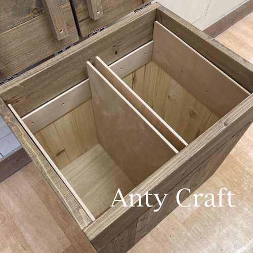 NEW】【引取可能】分別ゴミ箱 20L×2袋対応 ハンドメイド アンティーク