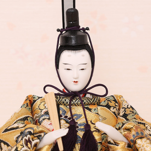 雛人形 新古今雛 三五親王飾り 京都西陣織正絹帯 金屏風 工房天祥