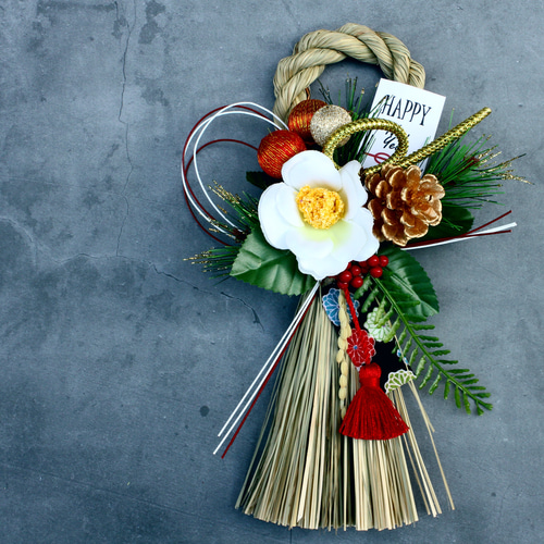 お正月2026】☆たくさん再販☆ 本しめ縄椿*お正月しめ縄飾り 日本新年