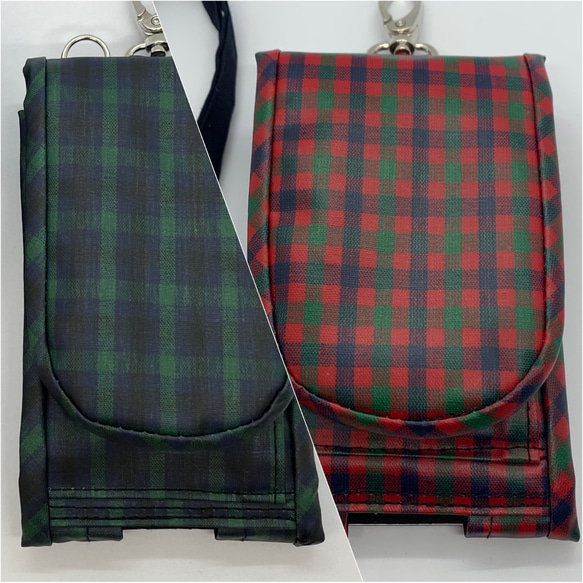 キッズ携帯&キーケース・ファミリア風チェックラミネート スマホケース