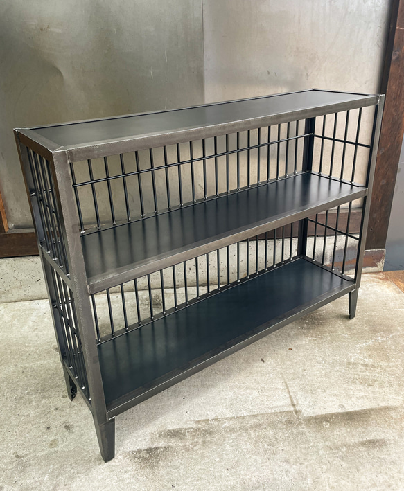 アイアンシェルフ［Lattice］鉄板棚 鉄格子 アイアン家具 アイアン