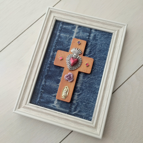 コラソンのウッド製クロス メキシコ雑貨 インテリア 木製十字架の